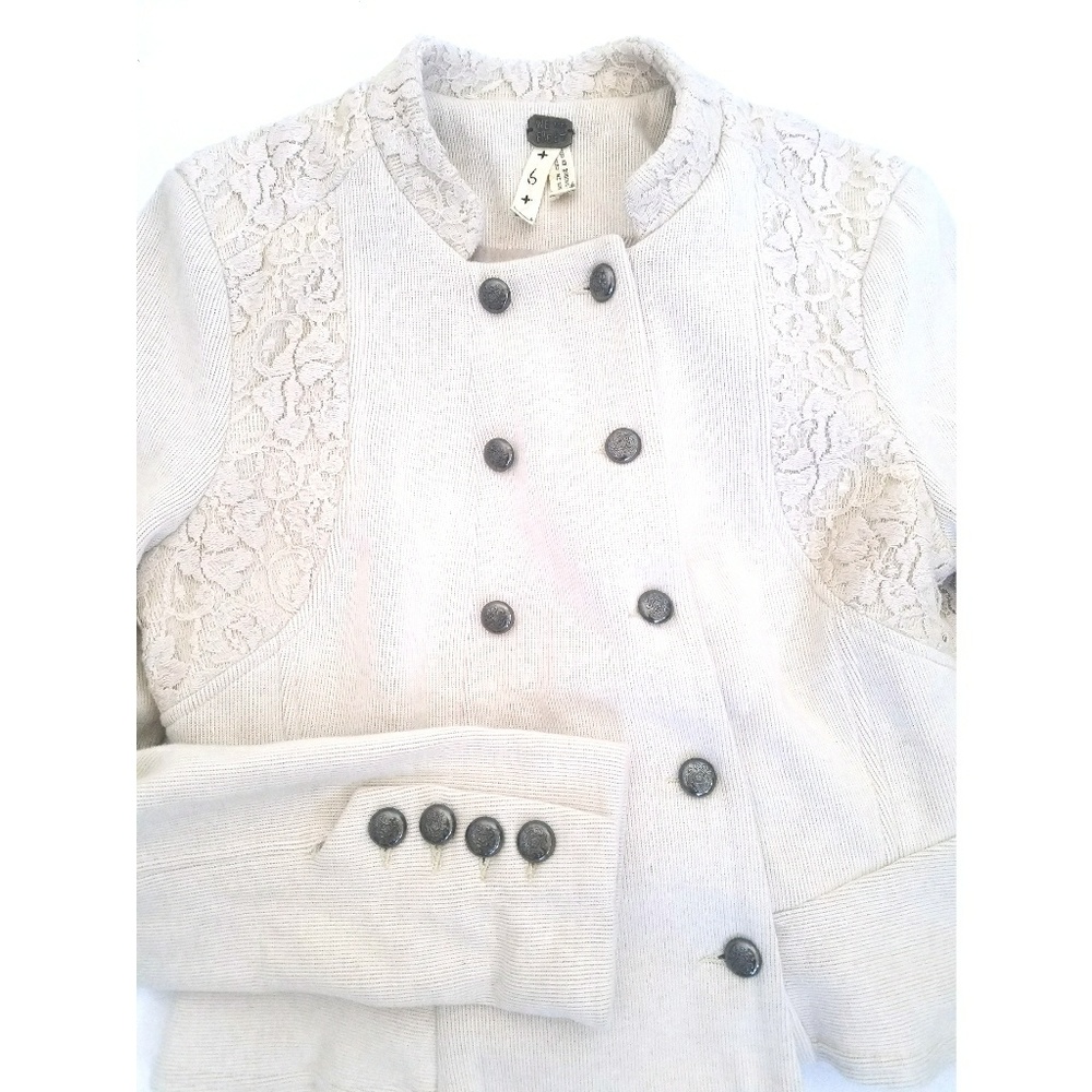 NWT Free People Victorian Lace Overlay Jacket